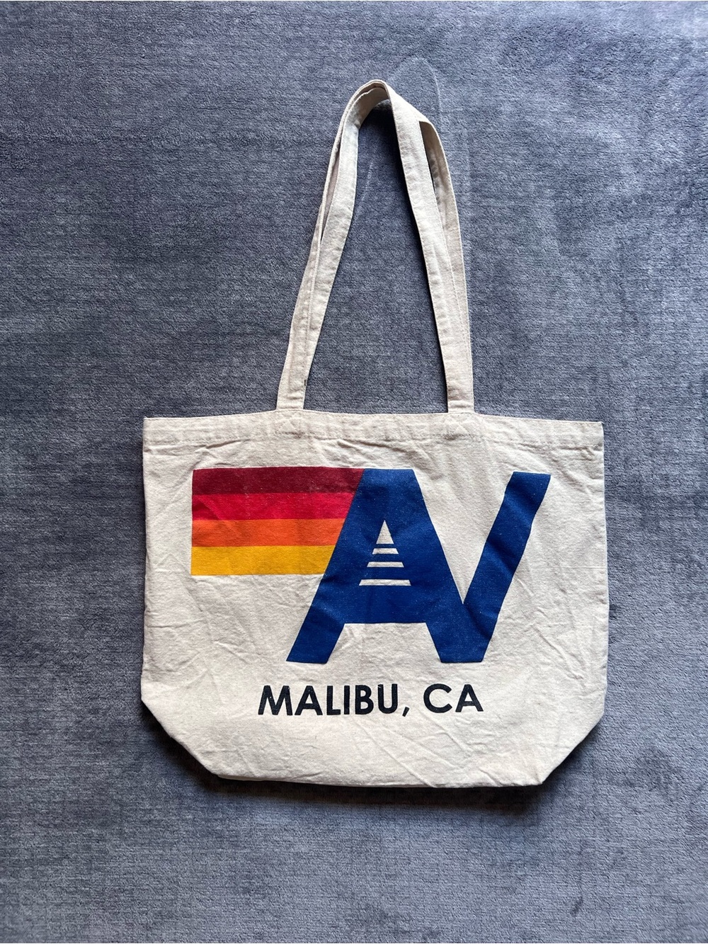 Aviator Nation Tote Bag Unisex Natural Malibu CA Canvas Retro Beach Shopper